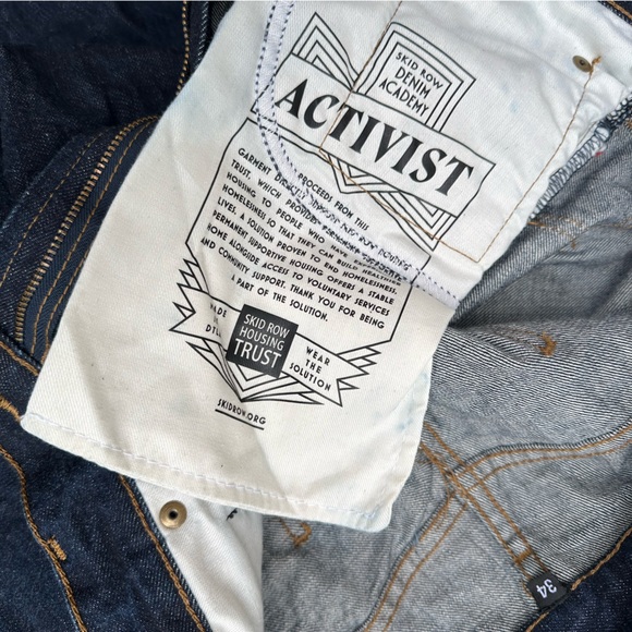 Skid Row Denim Academy Made in USA Dark Jeans Raw Tight Woven Selvedge Denim 34 - Picture 7 of 10